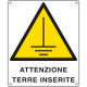 Cartello pericolo attenzione terre inserite