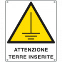 Cartello pericolo attenzione terre inserite