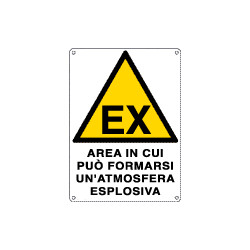 Cartello "area in cui puo' formarsi un'atmosfera esplosiva"