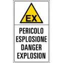 Cartello alluminio area pericolo esplosione danger