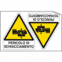 Foglio n. 2 etichette adesive pericolo schiacciamento