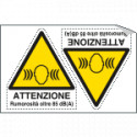 Foglio n. 2 etichette adesive rumorosita' superiore