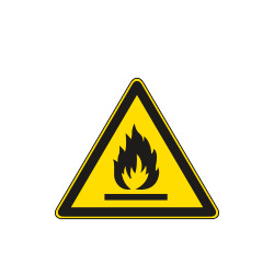 Etichetta adesiva pericolo infiammabilita' EN ISO 7010