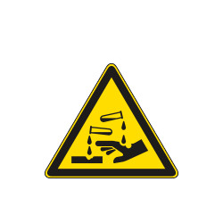Cartello pericolo sostanze corrosive solo simbolo EN ISO 7010