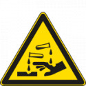 Etichetta adesiva pericolo corrosione EN ISO 7010