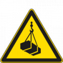 Cartello pericolo carichi sospesi solo simbolo EN ISO 7010