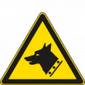 Cartello pericolo cane da guardia solo simbolo EN ISO 7010