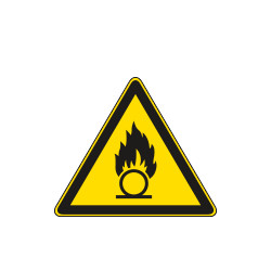 Cartello pericolo sostanze comburenti solo simbolo EN ISO 7010