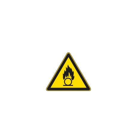 Cartello pericolo sostanze comburenti solo simbolo EN ISO 7010