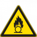 Cartello pericolo sostanze comburenti solo simbolo EN ISO 7010