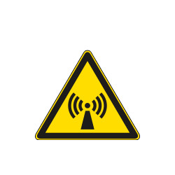 Etichetta adesiva pericolo campo alta frequenza EN ISO 7010