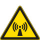 Cartello pericolo radiazioni non ionizzanti solo simbolo EN ISO 7010