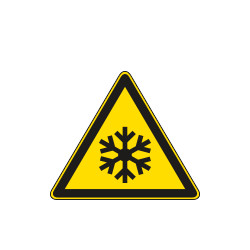 Etichetta adesiva pericolo bassa temperatura EN ISO 7010