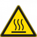 Etichetta adesiva pericolo superficie calda EN ISO 7010