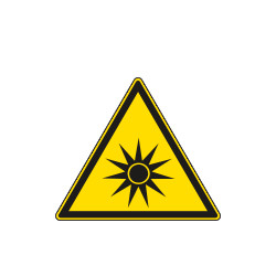Cartello pericolo radiazioni ottiche solo simbolo EN ISO 7010