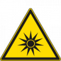 Cartello pericolo radiazioni ottiche solo simbolo EN ISO 7010