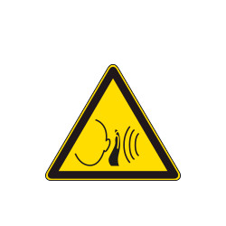 Etichetta adesiva pericolo forte suono improvviso EN ISO 7010