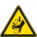 Cartello pericolo schiacciam. mani tra pressa e utensili EN ISO 7010