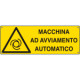 Etichetta adesiva macchina avviamento automatico EN ISO 7010