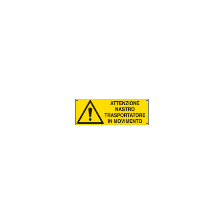 Etichetta adesiva nastro trasportatore movimento EN ISO 7010