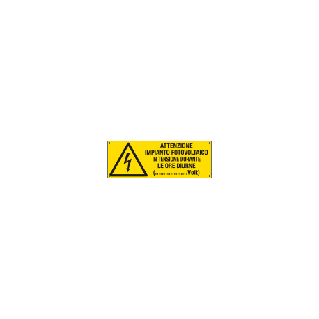 Cartello attenzione impianto fotovoltaico EN ISO 7010