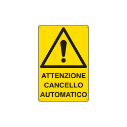 Cartello pericolo cancello automatico EN ISO 7010