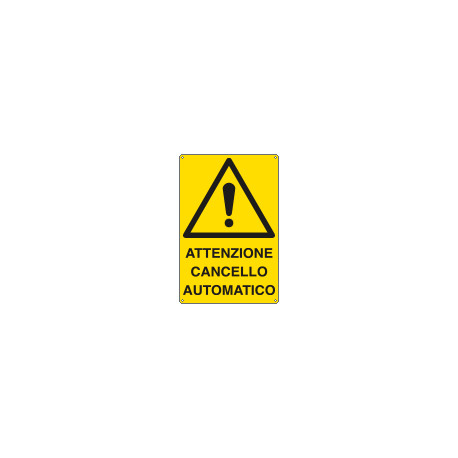 Cartello pericolo cancello automatico EN ISO 7010