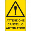 Cartello pericolo cancello automatico EN ISO 7010