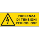 Cartello pericolo presenza tensioni pericolo EN ISO 7010