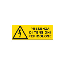 Etichetta adesiva presenza tens. pericolose EN ISO 7010