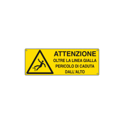 Etichetta adesiva non oltrepassare linea gialla. . . EN ISO 7010