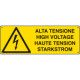 Cartello pericolo alta tensione in 4 lingue EN ISO 7010