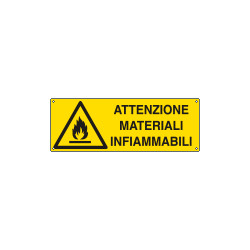 Cartello attenzione materiali infiammabili EN ISO 7010
