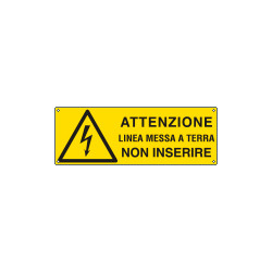 Etichetta adesiva attenzione linea messa a terra EN ISO 7010