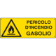 Cartello pericolo d'incendio gasolio EN ISO 7010