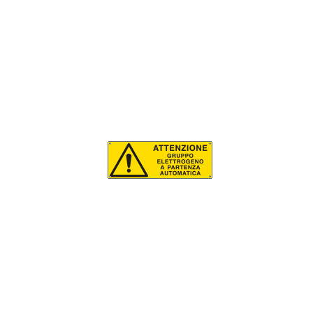 Cartello pericolo attenzione gruppo elettrogeno EN ISO 7010