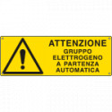 Cartello pericolo attenzione gruppo elettrogeno EN ISO 7010
