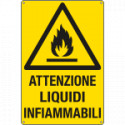 Cartello pericolo attenzione liquidi infiammabili EN ISO 7010