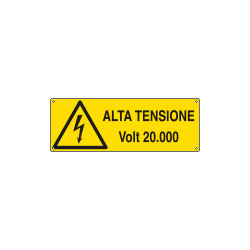 Cartello pericolo alta tensione Volt. 20. 000 EN ISO 7010