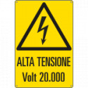 Cartello pericolo alta tensione VOLT 20. 000