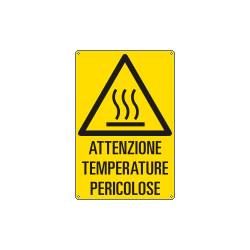 Cartello pericolo attenzione temperature pericolo EN ISO 7010