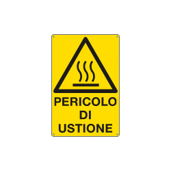 Cartello pericolo di ustione EN ISO 7010