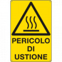 Cartello pericolo di ustione EN ISO 7010