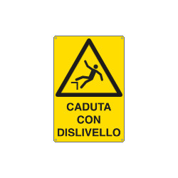 Cartello pericolo pericolo caduta con dislivello EN ISO 7010 W008