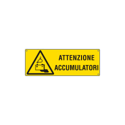 Etichetta adesiva pericolo attenzione accumulatori EN ISO 7010