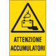 Cartello pericolo attenzione accumulatori EN ISO 7010