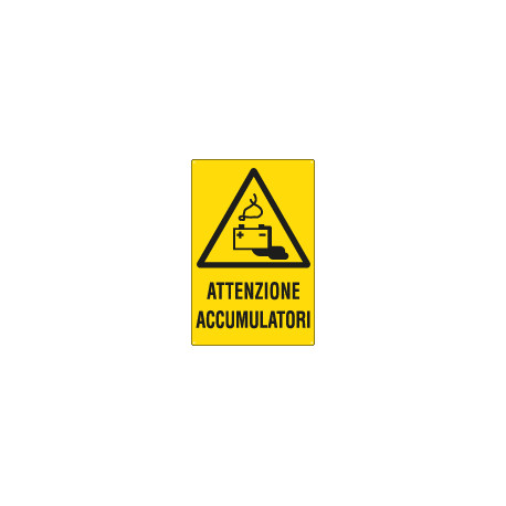 Cartello pericolo attenzione accumulatori EN ISO 7010