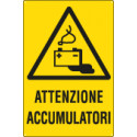 Cartello pericolo attenzione accumulatori EN ISO 7010