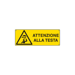 Etichetta adesiva pericolo attenzione alla testa EN ISO 7010