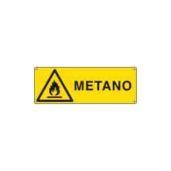 Etichetta adesiva pericolo metano EN ISO 7010